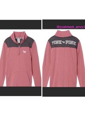VS Pink Perfect Quarter Zip Pullover Top v6x